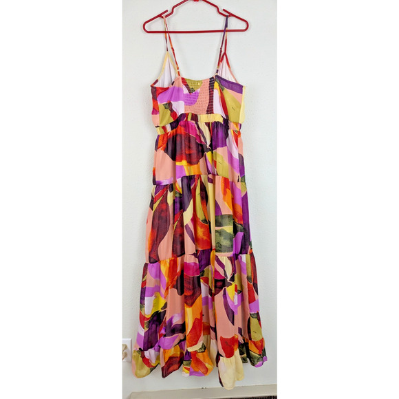 Her Destiny Women sz 1X Maxi Dress sleeveless tank multi color lined 0791 - Picture 4 of 7